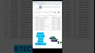 BTECH 7TH SEM CIVIL EXAM SCHEDULE