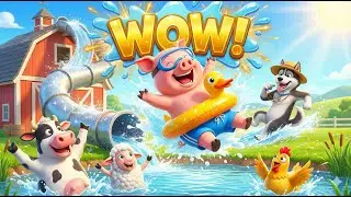 Farm Work: Porky’s Summer Waterslide Adventure | Rex Farm Adventures