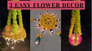 Last minute Diwali decoration || Flower decoration || Reusable rangoli|| Festive decor idea ||