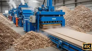 Amazing Wood Recycling Process: From Waste to High-Quality MDF Board (4K)