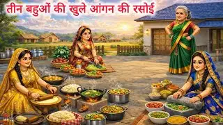 तीन बहुओं की खुले आंगन की रसोई |Hindi kahani Hindi kahani|moral stories |Cartoon story