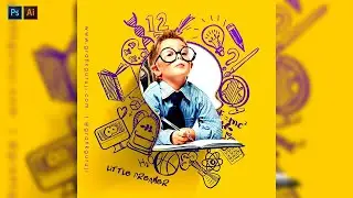 How to Create Kids Education Banner design in Photoshop