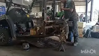 removing engine from a john deere xuv550 gator