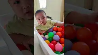 playing in a box of balls 🥰 #baby #cute #funny #bayilucu #babyboy