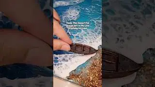 Mix Media & Resin Ocean Art #resin #trending #viral #epoxy #artist #art #tutorial #diy #ocean #fyp