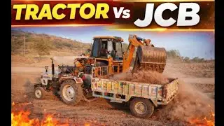 Jcb load a soil in tractor trailers 