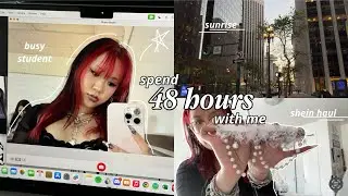REALISTIC 48-HOURS AS A BUSY STUDENT🩹watching sunrise, shein hauls, grwm, productive studying, final