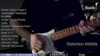 Distortion Sound Demo: Musiclily Pro ST-60SE Alnico 5 Single Coil Neck Middle Bridge Pickups Set