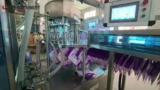 rotary spouted pouch filling machine for laundry detergent  #packingmachine  #automation #fyp