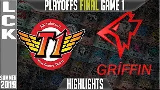 SKT vs GRF Highlights Game 1 | LCK Summer 2019 Playoffs Grand-Finals | SK Telecom T1 vs Griffin