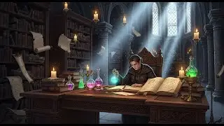 Древняя магическая библиотека 🕯️ Фэнтези Лоу-фай и огонь