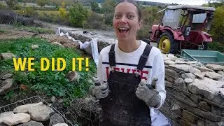 WE FINISHED THE TERRACE WALL!