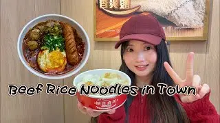 Vlog| Getting Beef Rice Noodles in Town 🍜Grocery Shopping 🛒 after 🥦🧧