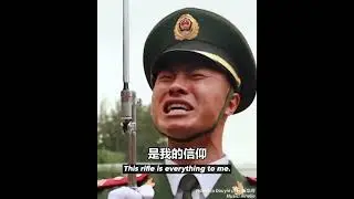 Retiring honor guards hand over parade rifles in tears.