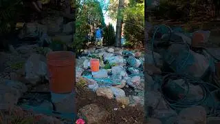 Building a CUSTOM pondless water feature TIMELAPSE! | #SHORTS
