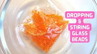 ASMR In Colour | Dropping and Stirring ORANGE Glass Beads