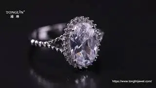 925 Sterling Silver Engagement Rings With Oval cz Diamond