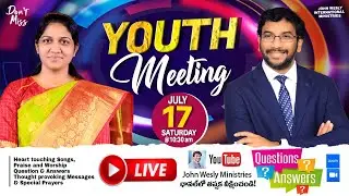 Special Youth Meeting Live | 16th July 2021 | 10:30 AM | Dr John Wesly & Blessie Wesly