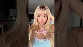 TRYING ON A BLONDE WIG 👱🏼&zwj;♀️ #shorts #blonde #wigs #hair