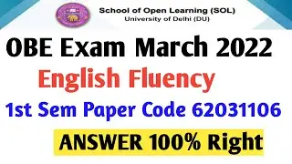 English Fluency  Du sol Obe exam Answer solve 62031106 Ba  Question English Fluency BA programme Q 1