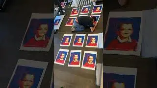 Matthew Moloney signing an edition of 12 &lsquo;Timestamp&rsquo; silkscreen prints on paper for collectors #art