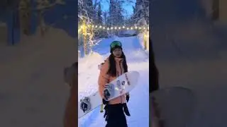 My dream is to ski with you#Night skating#Snowboard girl#ski#Original video#Skiing in Russ