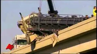Raw Video: Truck Dangles Off Texas Overpass
