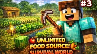 Making a unlimmeted ♾️♾️ food source in my survival world #3 of survival series