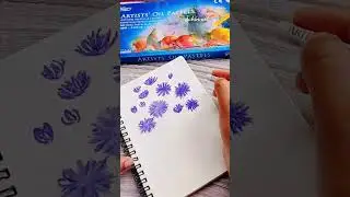 Easy flower drawing with oil pastels #shorts#drawing #art #oilpastel