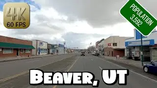 Driving Around Small Town Beaver, Utah in 4k Video