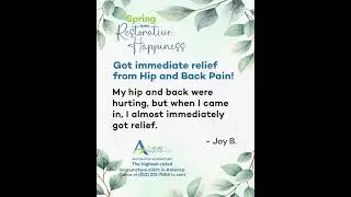 Got immediate relief from Hip and Back Pain!