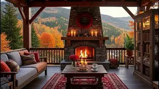 Relaxing Lakeside Jazz ?? Cozy Autumn Porch Instrumental for Study & Work|