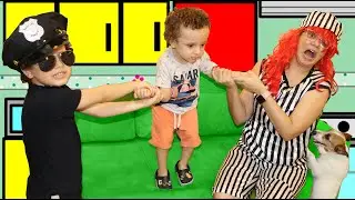 CADU E CAIO FINGEM BRINCAR DE POLICIAL E ENFRENTA A DANY PEDREGULHO(Kids Police)