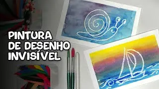 DESENHO INVISÍVEL | Pintura invisível com giz de cera e tinta
