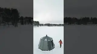 A mobile pod on a frozen lake? #Travel #Shorts @SaviVid