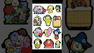 Bt21 printable stickers.💜 #viral #shorts #bts #bt21 #craft #cute #stickers