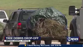 Brooks Landfill busy as people drop off tree debris for free