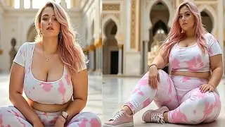 Trendy Pink & White Tie-Dye Outfit 💖 | Stylish Crop Top & Leggings Look | Woman Fashion AI