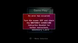 GameCube menu error message [2160p60]