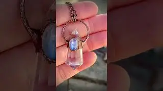 Clear Quartz Vogel & moonstone necklace #crystalenergy #witchcraft #twinflamejourney  #handcrafted