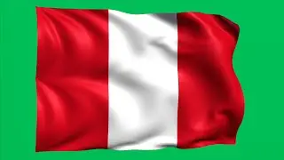 Peru Flag Animated on Green Screen | 50 Countries Flags