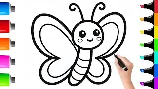 How To Draw Butterfly Easy || Beautiful Coloring Tutorial 