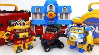 Robocar Poli Special~! Car Wash Center Rescue Center Parking Tower and Transforming Playset
