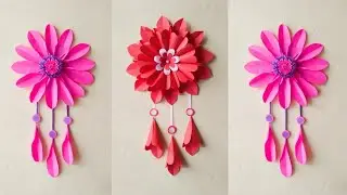 Amazing Paper Flower Wall Hanging 😍 | Simple DIY Room Decor | Rucha's creation