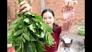 Yummy Pork Ribs Sour Soup Cooking June Plum  - Pork Ribs Cooking June Plum - Village Food KH
