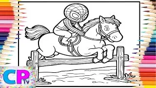 Spiderman Rides a Horse/Copic Markers/ @coloringpagestv  /Elektronomia - Collide [NCS Release]