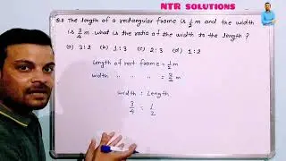 the length of a rectangular frame is 1/2 m and the width is 3/4 m. what is the ratio of the width to