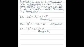 Determine whether a differential equation is homogeneous