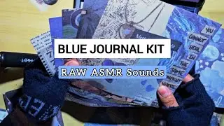 Organizing (PACKING) my Blue Scrapbook Kit💙🩵📖 RAW ASMR + Peaceful Music (3 minutes of calm)