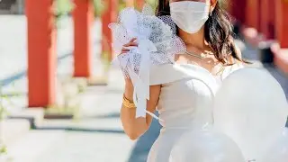 Brides are now wearing designer masks to match their dresses